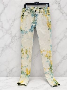THVM This Here Very Moment Tie Dye Skinny Jeans Size 26 Pastel Wash